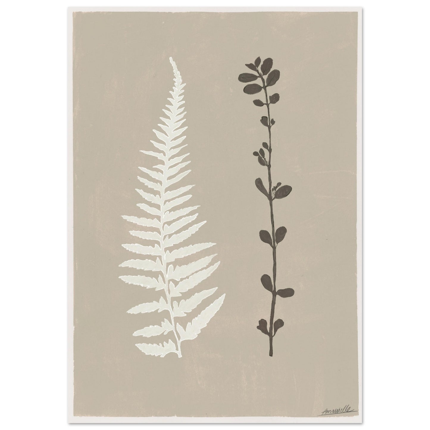 scandinavian fern art print 