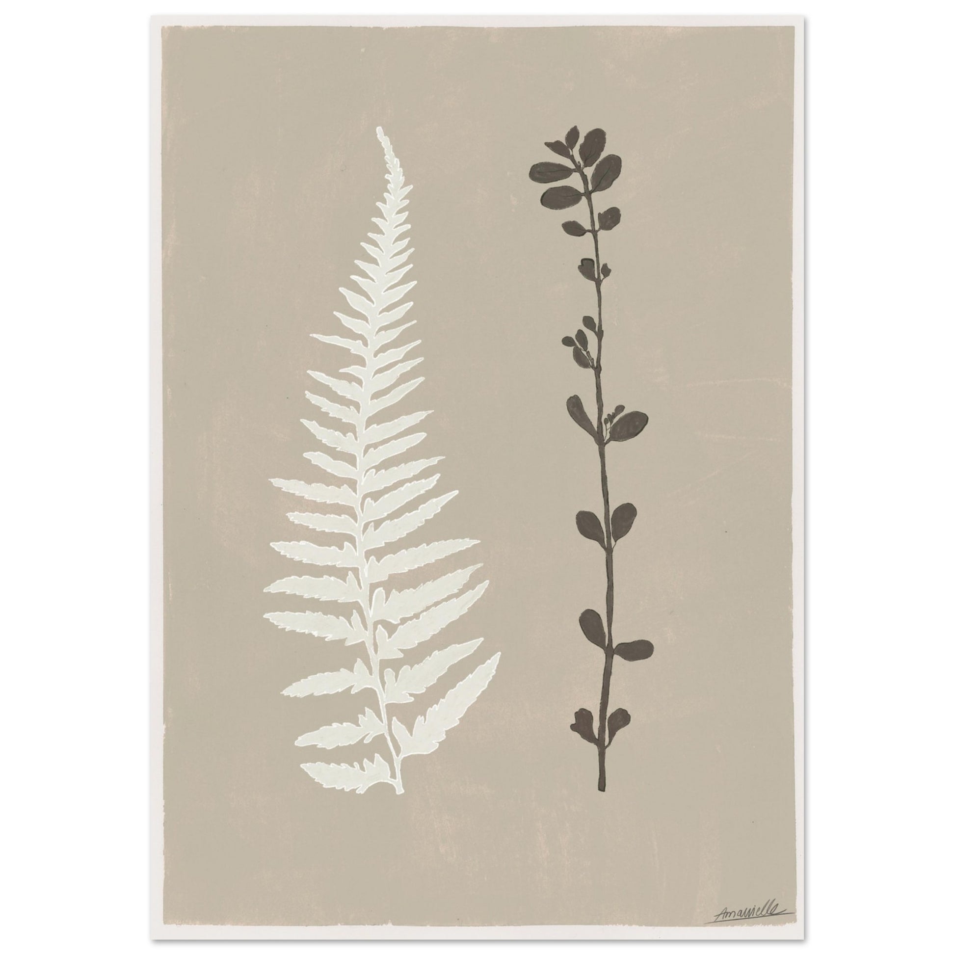scandinavian fern art print 