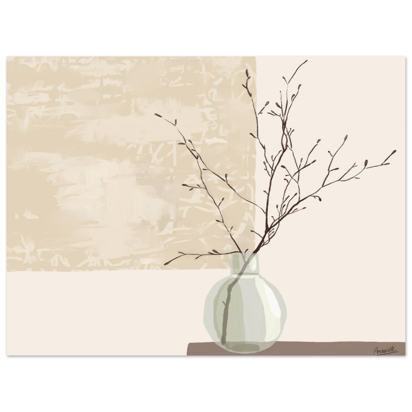 Japandi wall art vase and branches