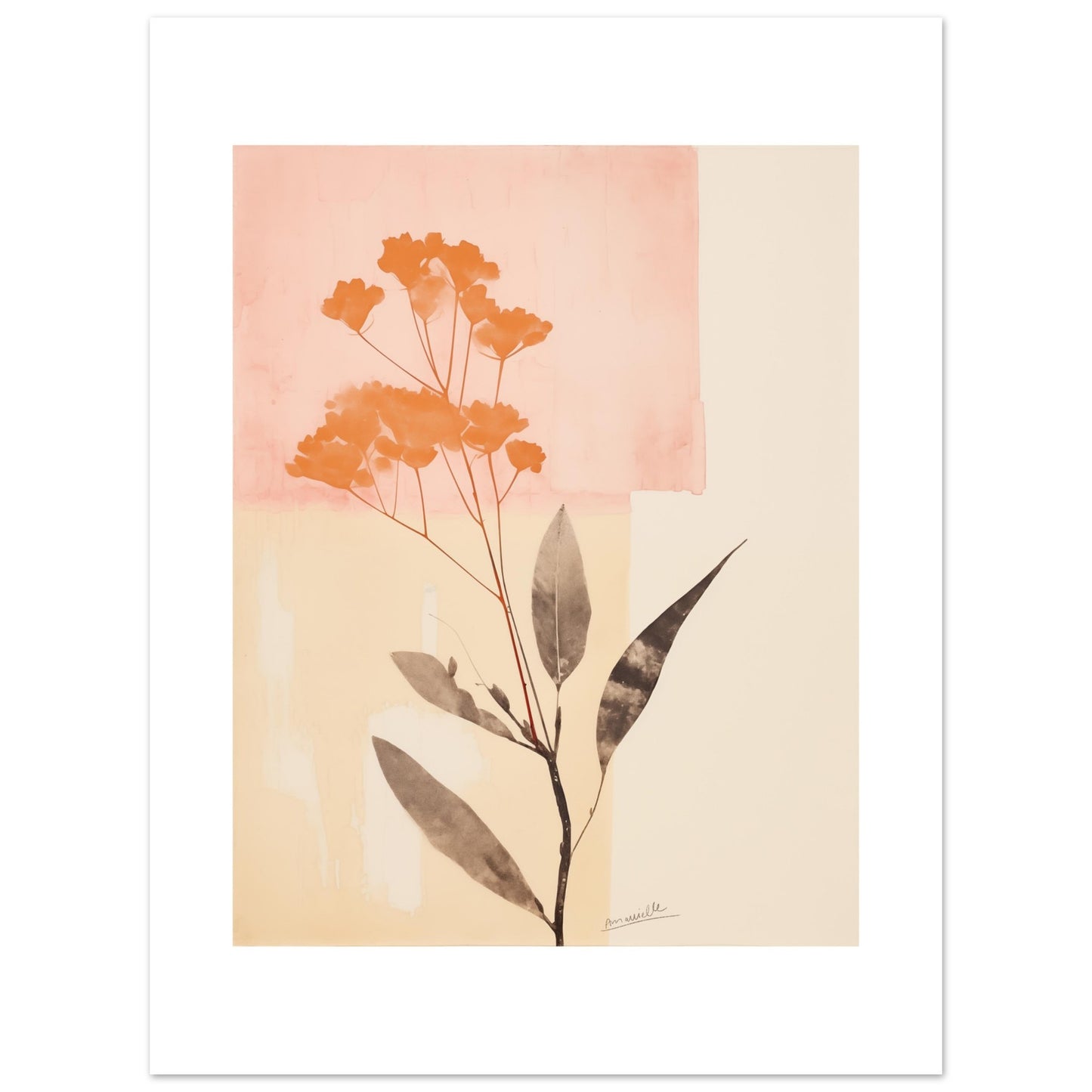 country house cottage style art print flower 