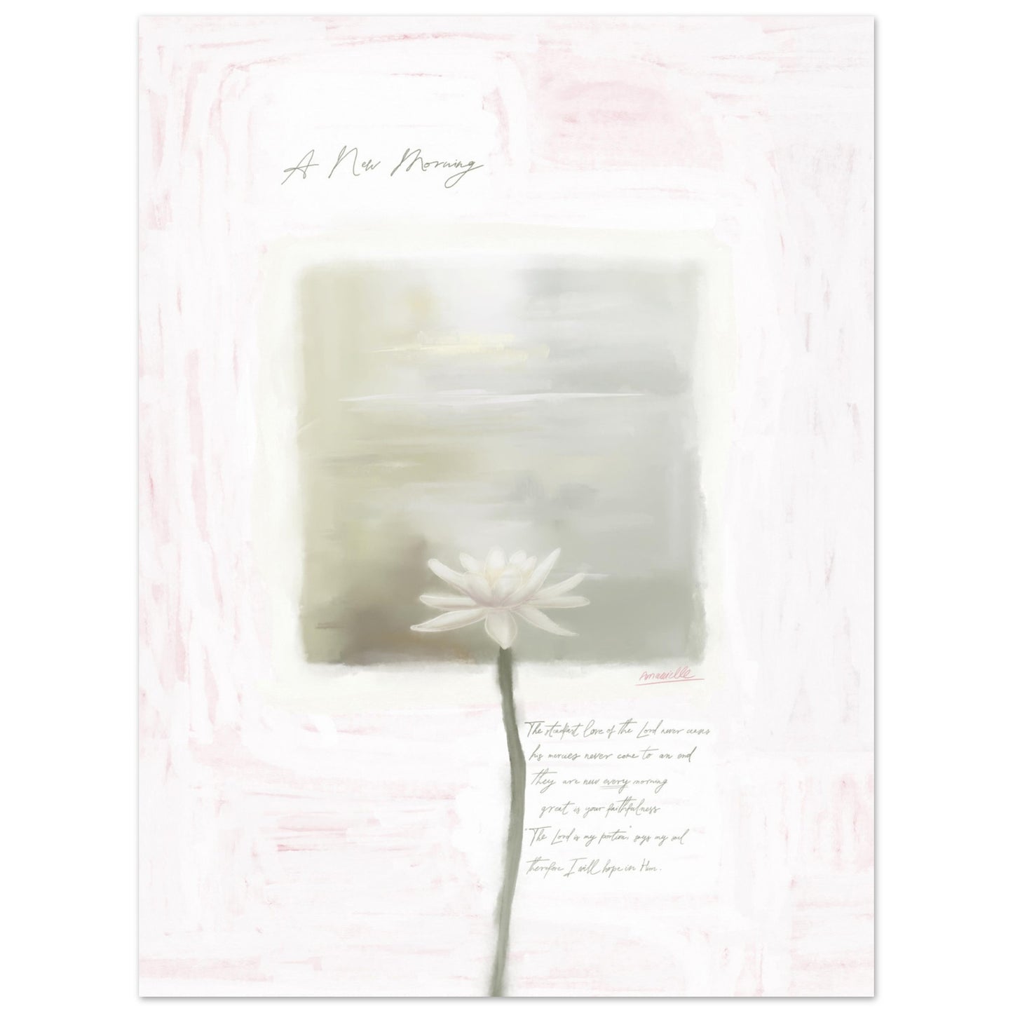 Cottage Style art print water lily