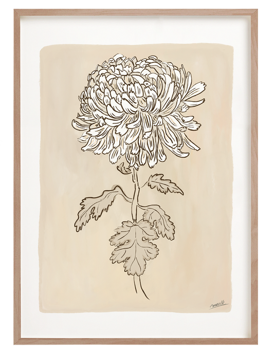 Digitaler Kunstdruck Poster Japandi Blume modern als Download